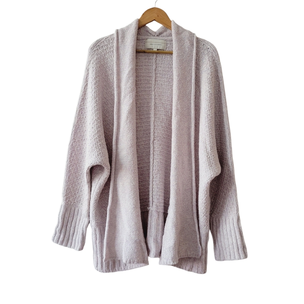 Anthropologie Angel of the North Pink Open Front Cardigan.  Fits like a L-XL